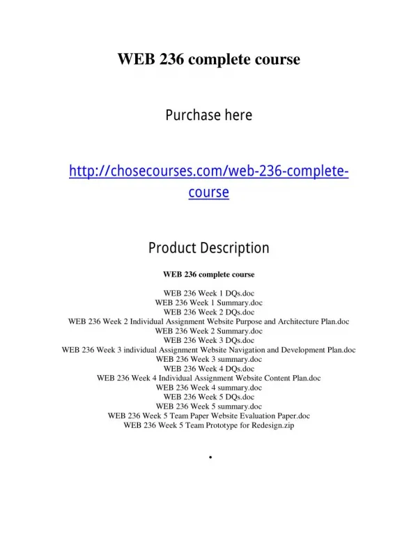 WEB 236 complete course