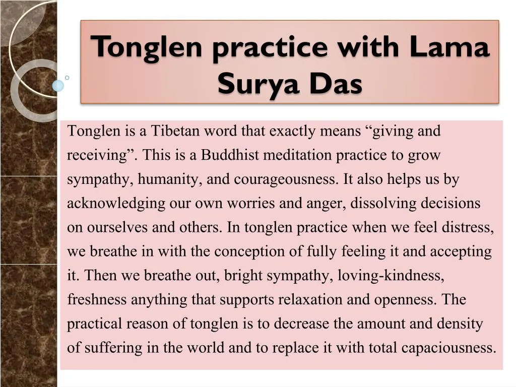tonglen practice with lama surya das