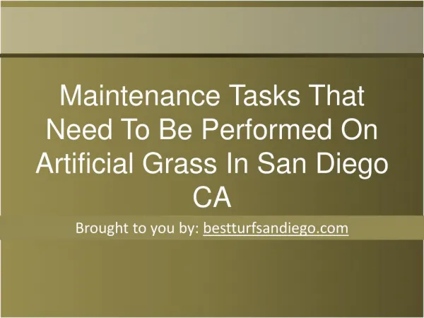 Maintenance Tasks That Need To Be Performed On Artificial Grass In San Diego CA