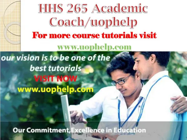 HHS 265 Academic Coach/uophelp