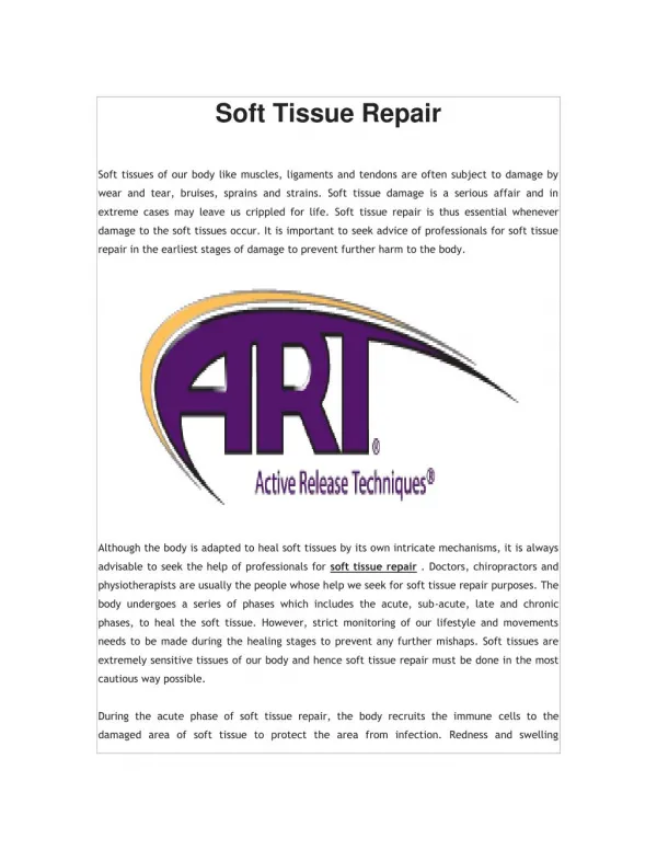 Soft Tissue Repair
