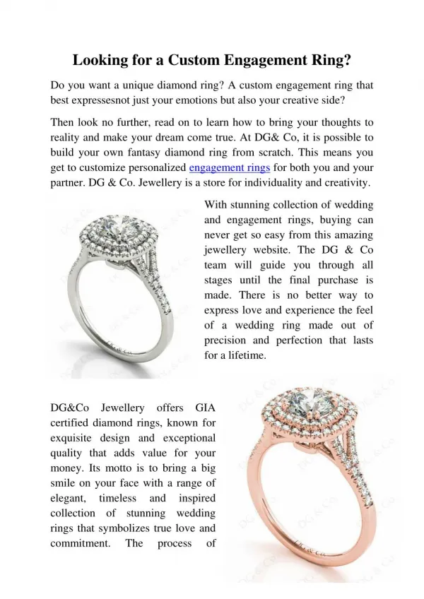 Custom Engagement Ring / Wedding Ring Melbourne