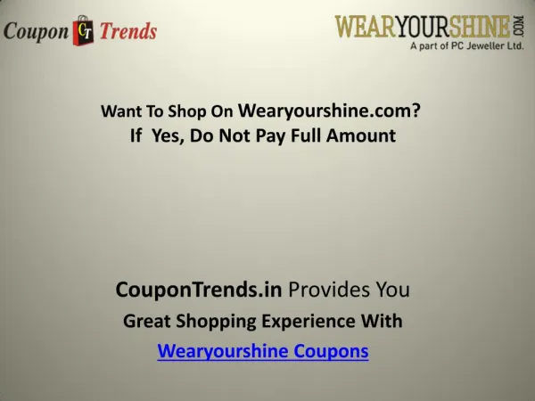 Wearyourshine coupons