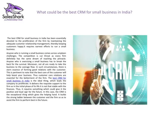 CRM Software India, Best CRM for Small Business
