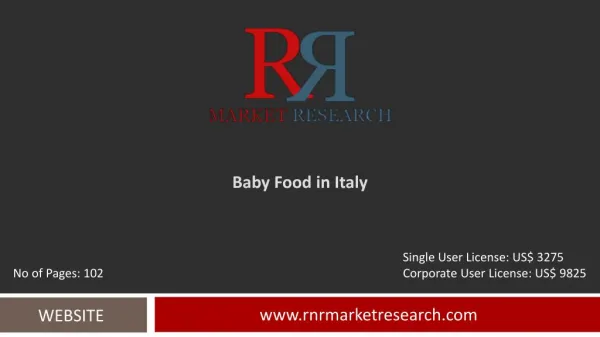 Italy Baby Food Industry Expected to See Growth Report