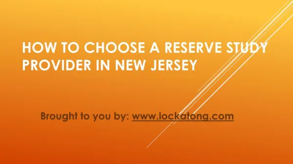 How To Choose A Reserve Study Provider In New Jersey