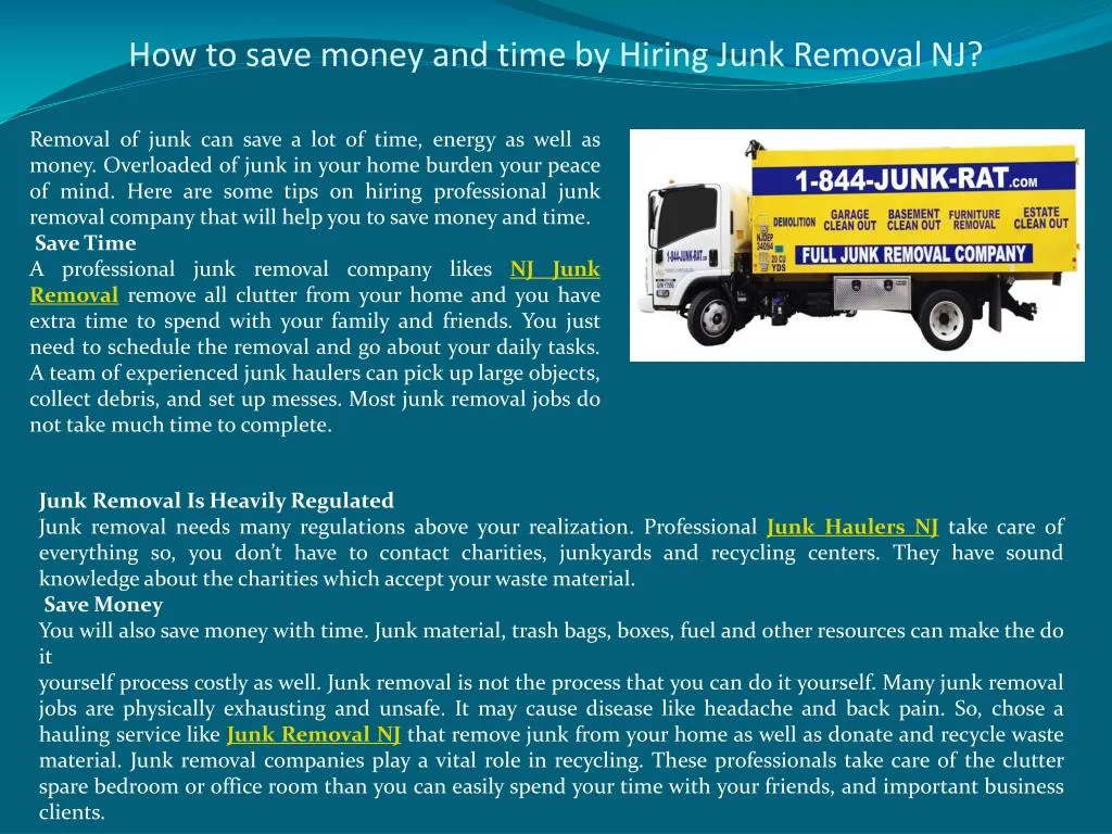 how to save money and time by hiring junk removal nj