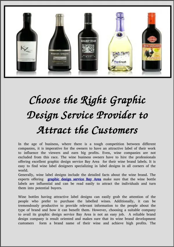 Choose the Right Graphic Design Service Provider to Attract the Customers