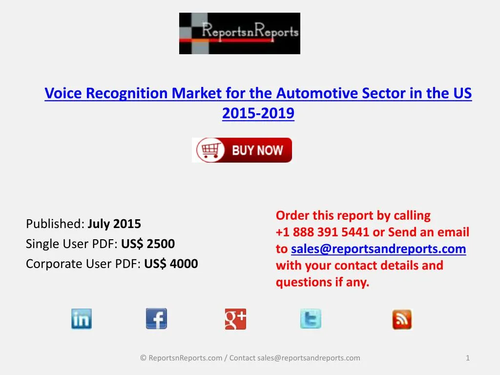 voice recognition market for the automotive sector in the us 2015 2019