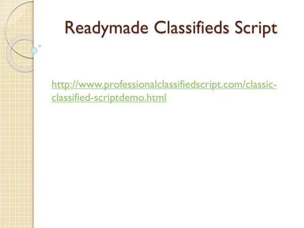 Readymade Classifieds Script