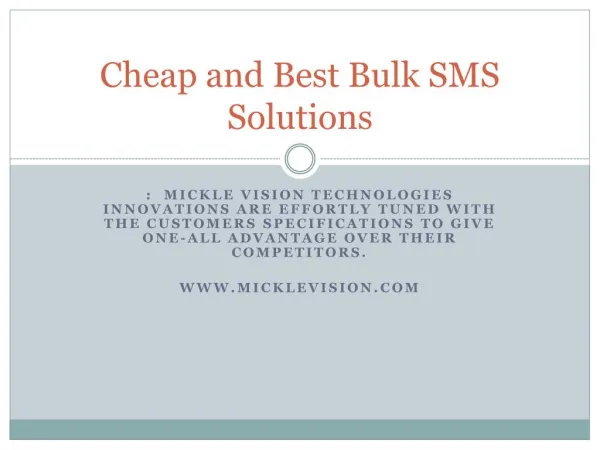 Cheap and Best Bulk SMS Solutions