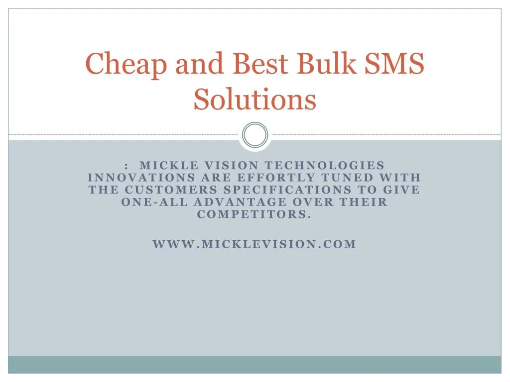 cheap and best bulk sms solutions