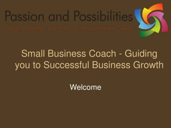 Small Business Coach - Guiding you to Successful Business Growth