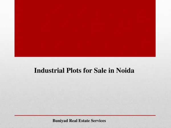 Opportunistic Industrial Plots for sale in Noida