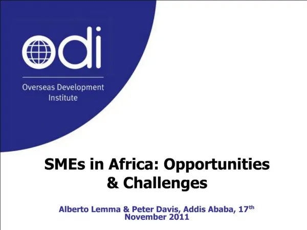 SMEs in Africa: Opportunities Challenges