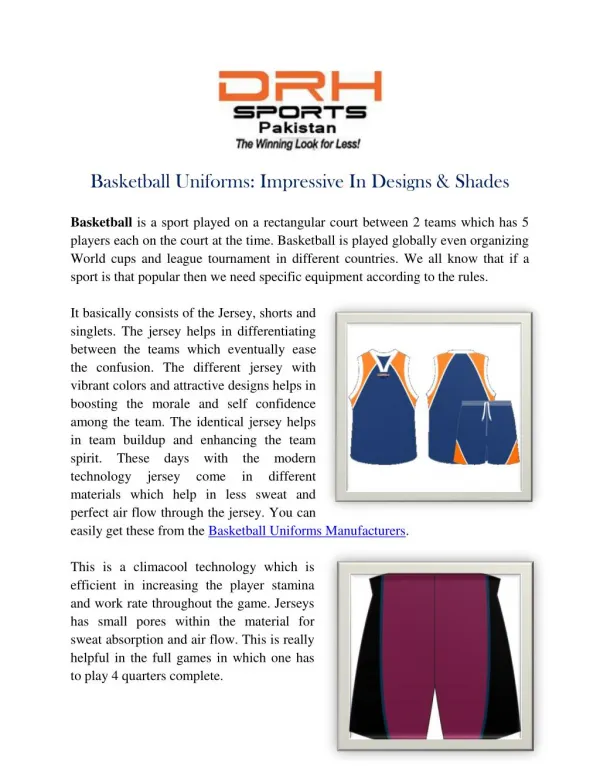 Basketball Uniforms Manufacturers | Custom Team Uniform Suppliers