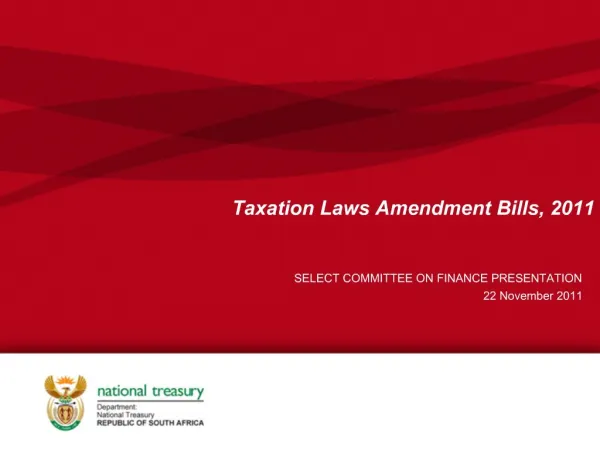 Taxation Laws Amendment Bills, 2011