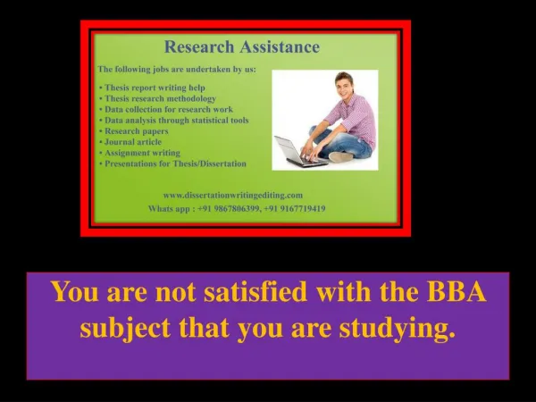 You Are Not Satisfied With the BBA Subject That You Are Studying.