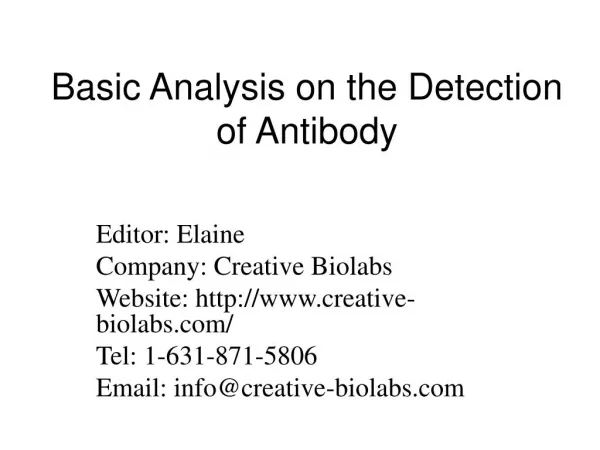 Basic Analysis on the Detection of Antibody