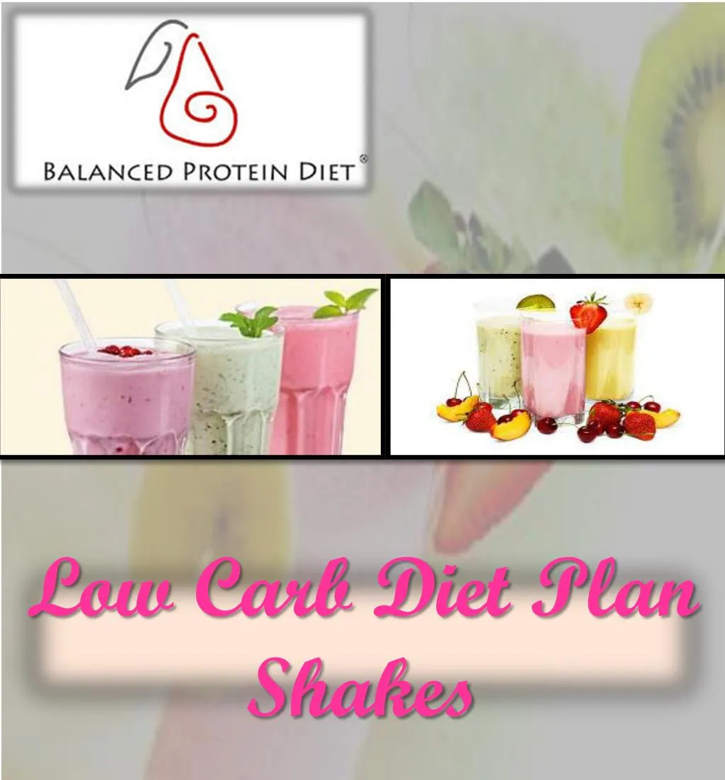 low carb diet plan shakes