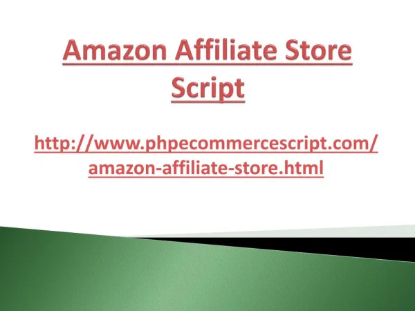 Amazon Affiliate Store Script