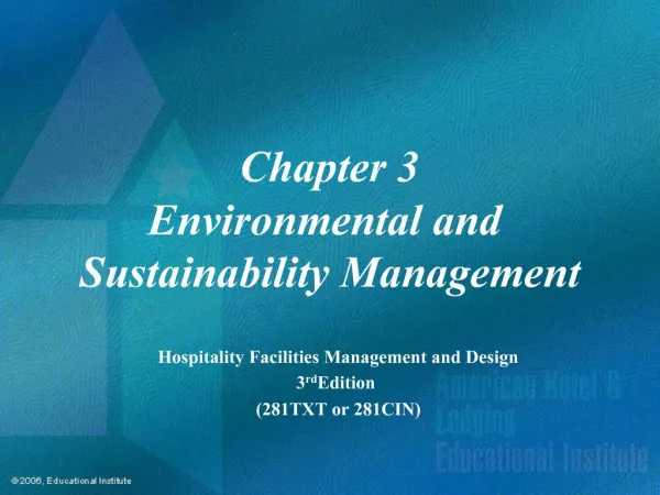 Chapter 3 Environmental and Sustainability Management