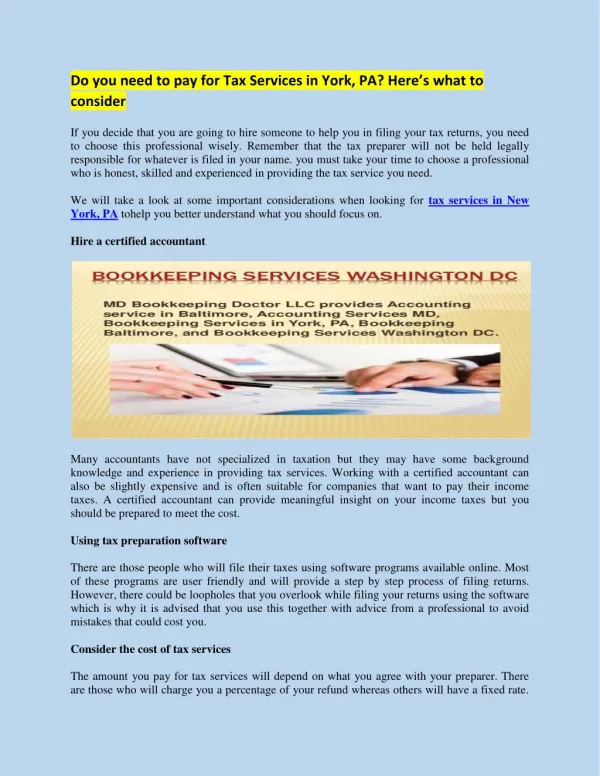 Bookkeeping Services Washington DC