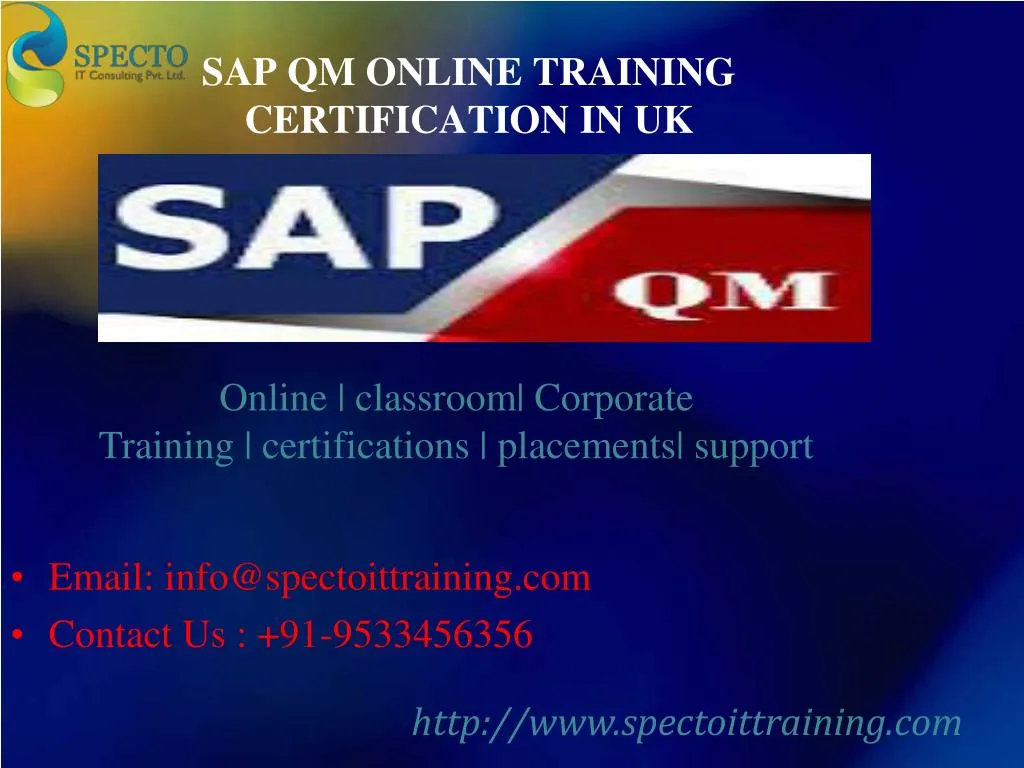 sap qm online training certification in uk