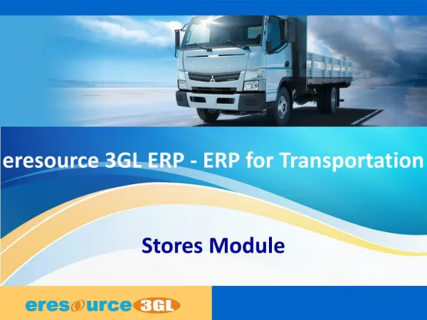 Stores module eresource 3 gl erp(erp for transportation)