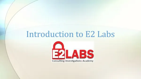 Introduction to E2 Labs