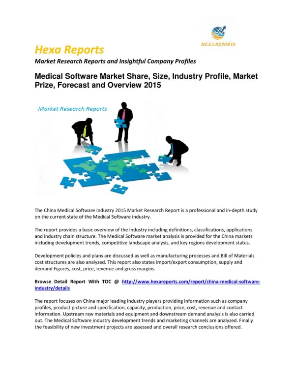Medical Software market, Growth and Price Analysis and Forecast 2015