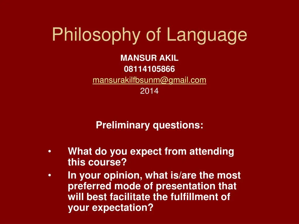 philosophy of language