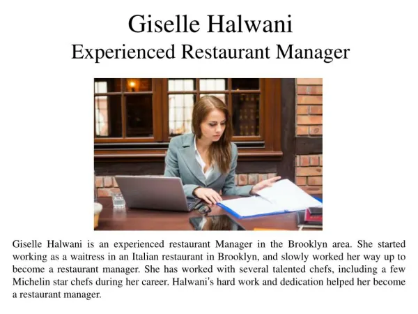 Giselle Halwani Experienced Restaurant Manager