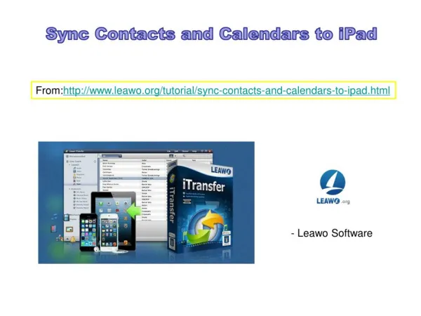Sync contacts and calendars to ipad