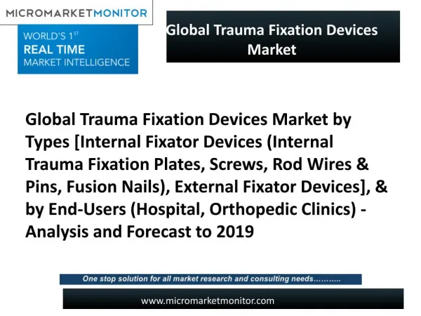 Global Trauma Fixation Devices Market
