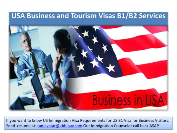 USA Business and Tourism Visas B1/B2 Services