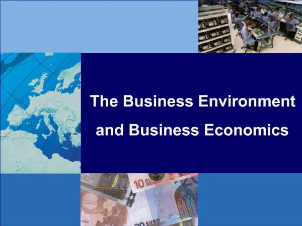 The Business Environment and Business Economics