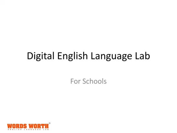 Digital English Language Lab for Schools