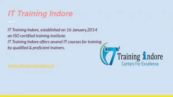 Need for industrial training in Indore- IT Training Indore