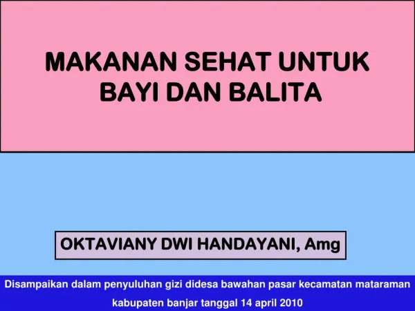makanan sehat untuk bayi dan balita