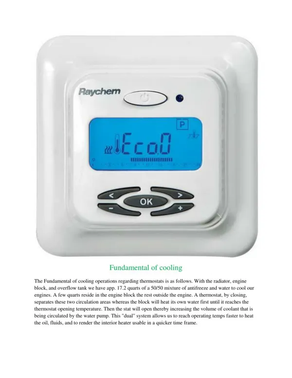 Fundamental of cooling