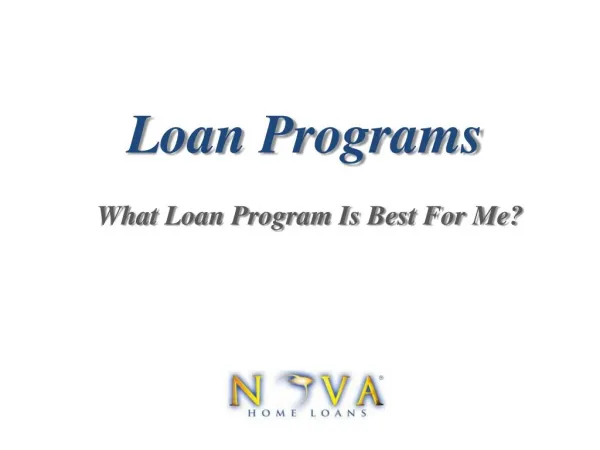 Loan Programs | Nova Home Loans