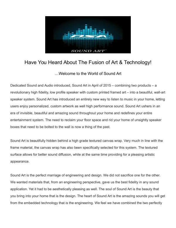 Have You Heard About The Fusion of Art & Technology!