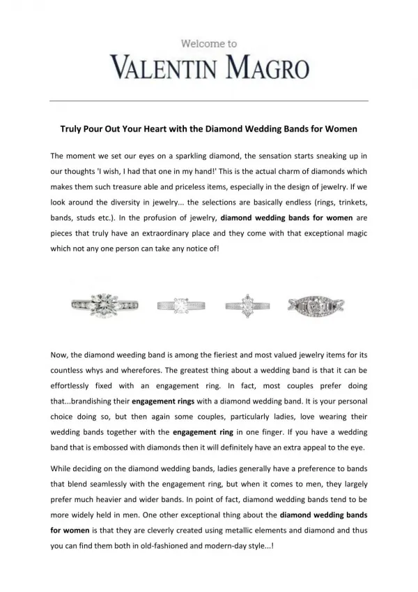 Diamond Wedding Bands for Women