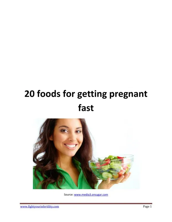 20 foods for getting pregnant fast
