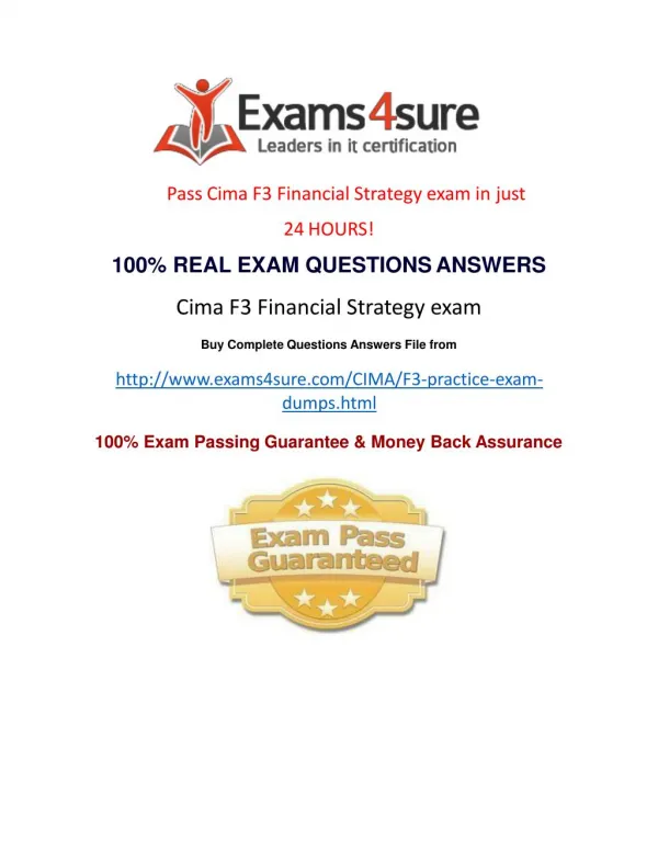Cima F3 Exam Questions
