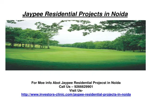 Buy Property -Jaypee Residential Projects in Noida@92666629901