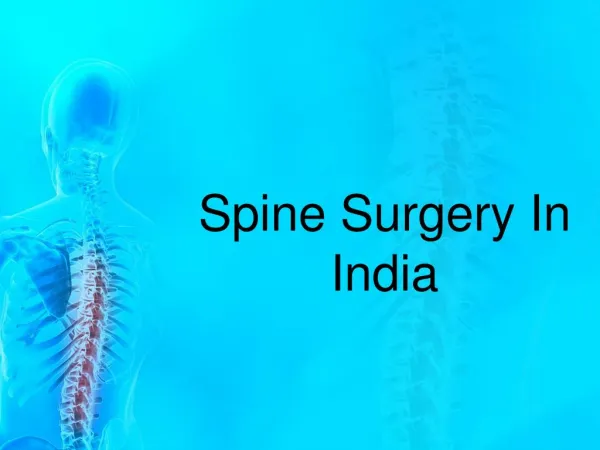 Get spine surgery in India