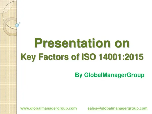 Presentation on Key Factors of ISO 14001:2015