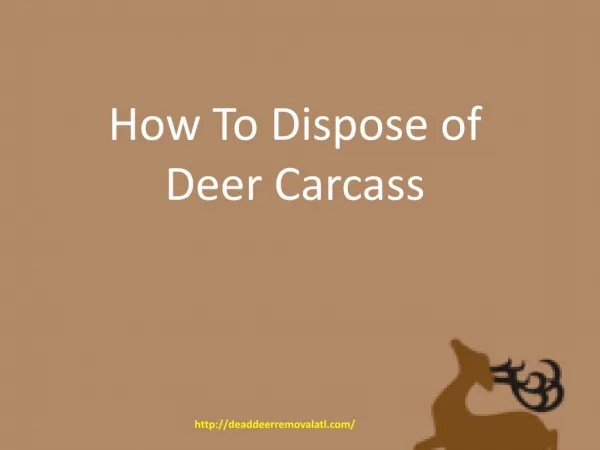 How To Dispose Of Deer Carcass
